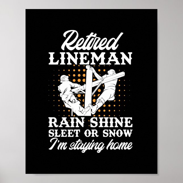 Poster Mens Reformados Lineman Lineworker (Frente)