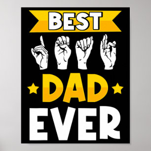 Poster Mens Sinal Linguagem Deficiente e Pai surdo