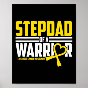 Poster Mens Stepdad Criança de Cancer de Consciência Sobr