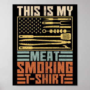 Poster Mens Vintage Churrasco Fumador Fumante Roupa Este
