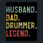 Poster Mens Vintage Gift Shirt Husband Pai Drummer Legend<br><div class="desc">Camisa Mens Vintage Pai Drummer Legenda Drummer Letra Drummer, tambores, pai, música, tambor, banda, músico, dia de os pais, aniversário, presente, batumming, rock, percussão, engraçado, guitarra, legal, jazz, presentes</div>