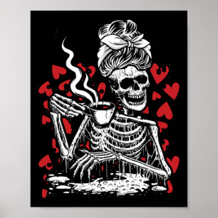 Poster Mensageiro Beba Café Dia de os namorados Ossos do