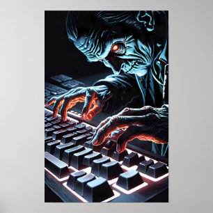 Poster Mensageiro dos Mortos - Arte de Terror de Ken Gage