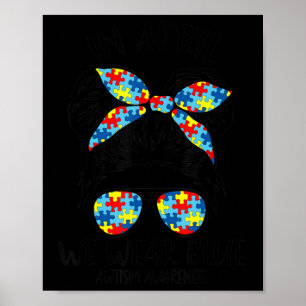 Poster Mensageiro Em Abril Vestimos Autismo Azul Sensibil