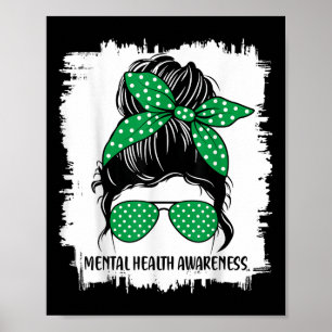 Poster Mensageiro Saúde Mental S Consciência Fita Verde _