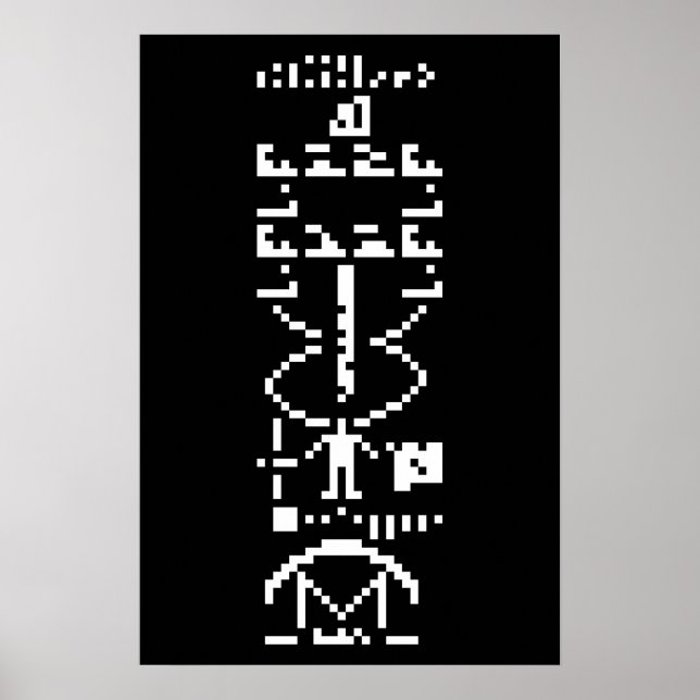 Póster Mensagem Binária de Arecibo 1974 (Frente)