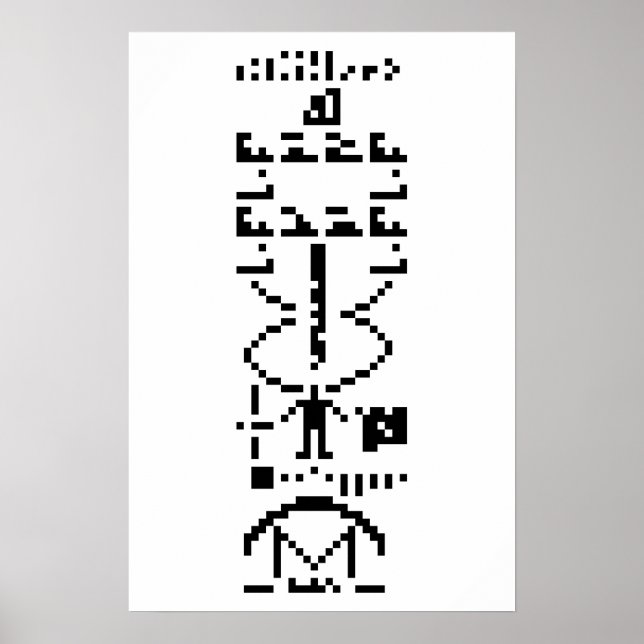 Póster Mensagem Binária de Arecibo 1974 (Frente)