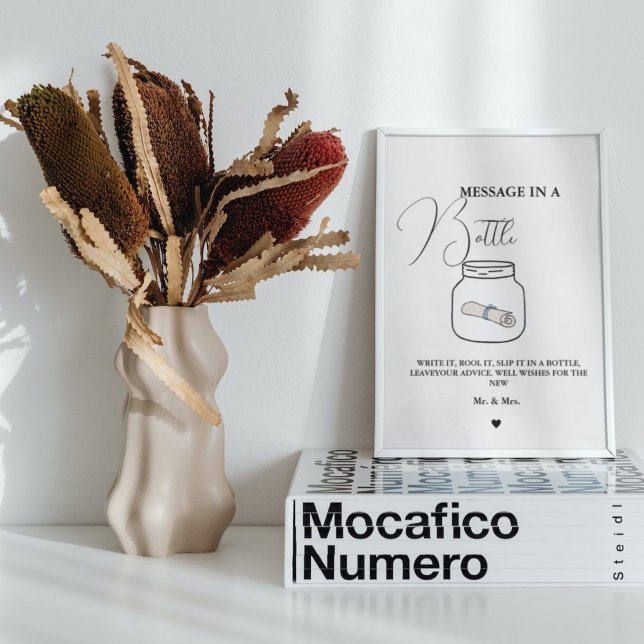 Poster Mensagem de casamento moderno em um cartaz de guia (Criador carregado)