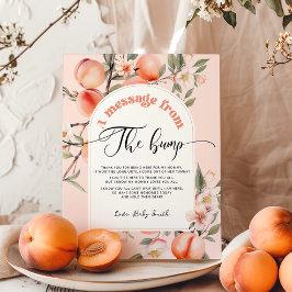 Poster Mensagem de chá de fraldas de pêssego do galho