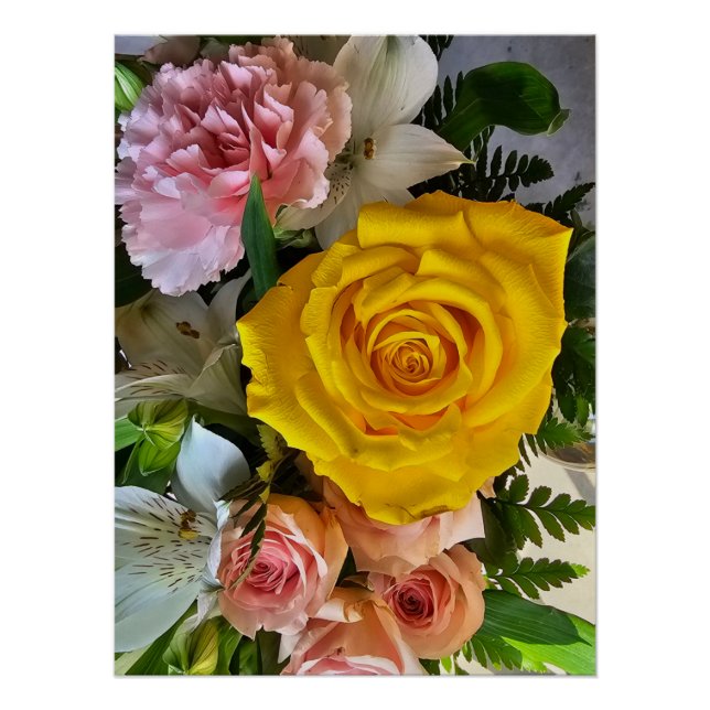 Póster Mensagem de rosa amarela (Frente)