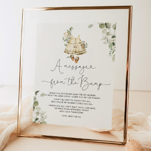 Poster Mensagem do berçário de Cottagecore boho do bump