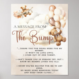POSTER MENSAGEM DO JOGO DE CHUVEIRO DE BEBÊ BUMP
