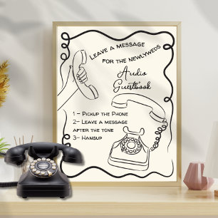 Poster Mensagem do livro de convidados de áudio para sina