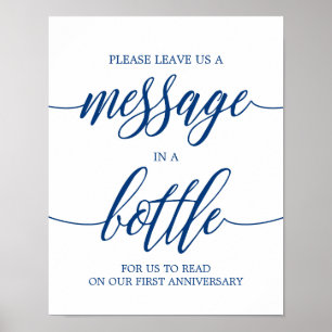 Poster Mensagem em uma caligrafia Azul Sinal de Casamento