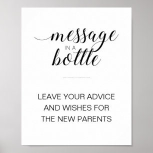 Poster Mensagem Em Uma Garrafa Novo Chá de fraldas De Con
