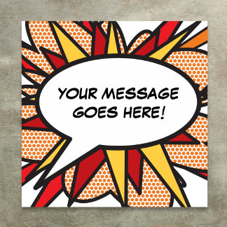 Poster Mensagem Personalizada Balão de Fala de Quadrinhos