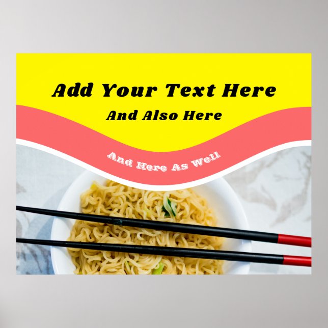 Poster Mensagem Personalizada de Pacote de Noodles Engraç (Frente)