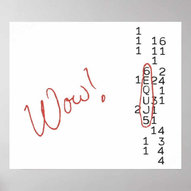 Póster Mensagem SETI de Sinal Uau (Frente)