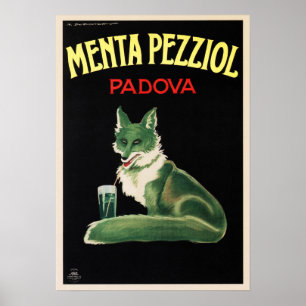 Poster MENTA PEZZIOL PADOVA Vintage Anúncio líquido ita