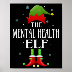 Poster Mental Health Elf Natal Divertido Família Correspo