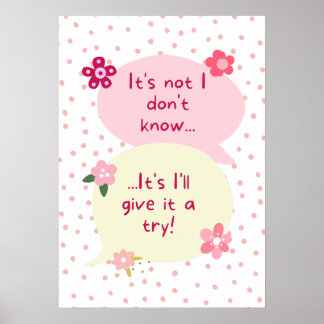 Poster Mentalidade de Flores Rosa e Verde