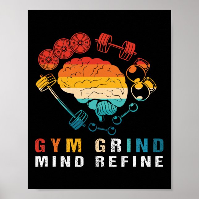Poster Mentalidade de Moinho de Ginásio Corporação Refine (Frente)