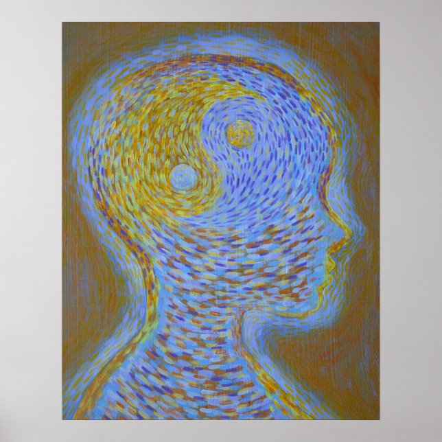 Poster Mente Equilibrada Roxo e Dourada (Frente)