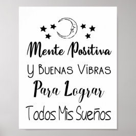 Poster Mente positiva y buenas vibras