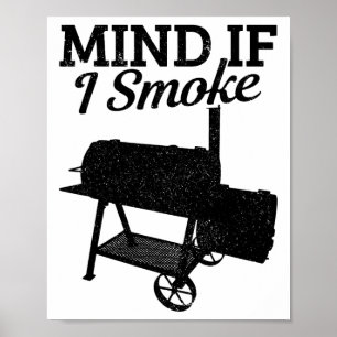 Poster Mente Se Fumar Churrasco Grelha Fumando Carne Engr