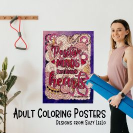 Poster Mentes Positivas Corações Motivados Coloração de A