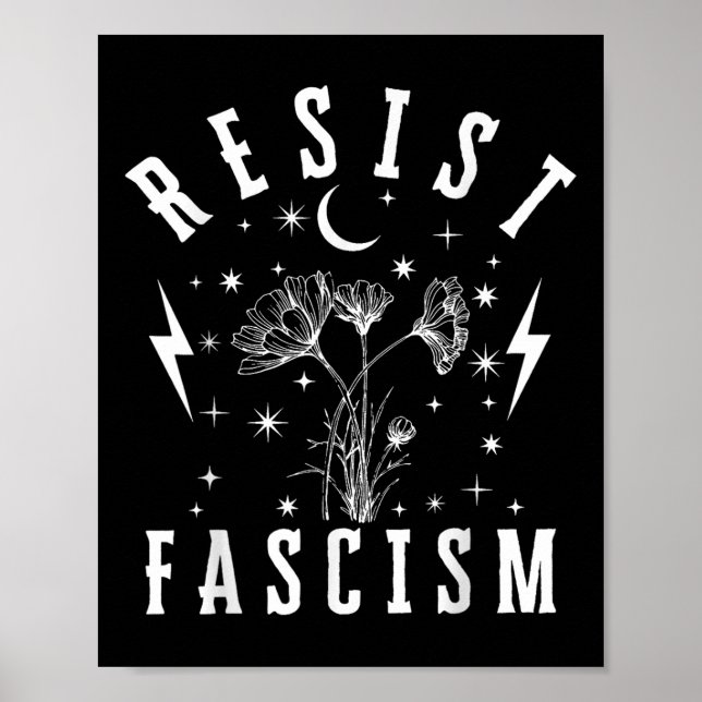 Poster Mentiras De Ódio Floral Anti-Trump E Fascismo Resi (Frente)