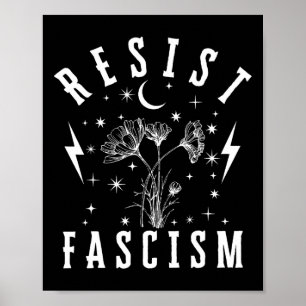 Poster Mentiras De Ódio Floral Anti-Trump E Fascismo Resi