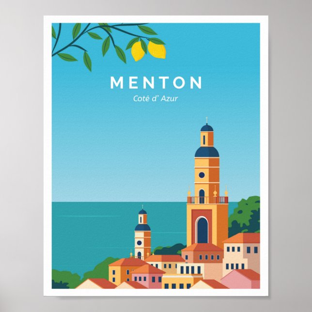 Poster Menton França Cote dAzur (Frente)
