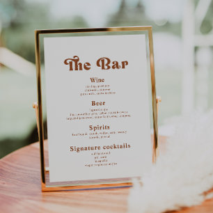 Poster Menu Bar das Bebidas do Casamento vintage Retroati