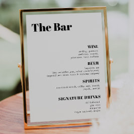 Poster Menu Bar das Bebidas Elegantes e Trendy