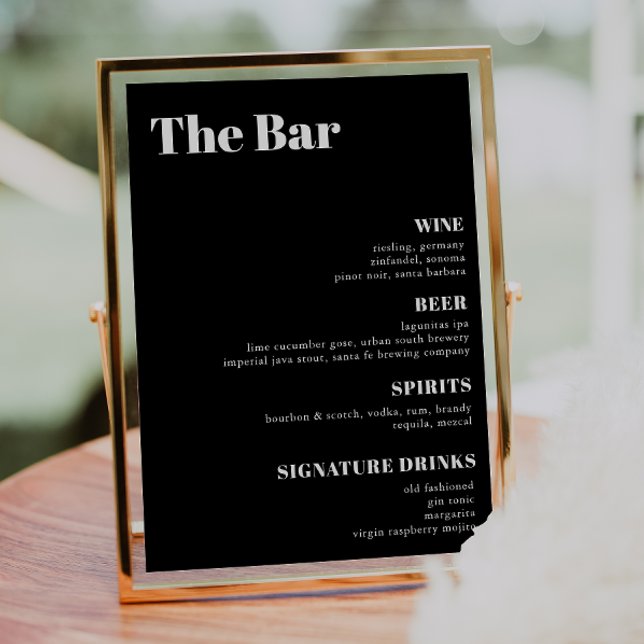 Poster Menu Bar das Bebidas Elegantes e Trendy (Criador carregado)