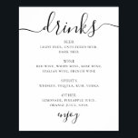 Poster Menu bar de bebidas de casamento com script preto<br><div class="desc">Poster de menu de bebidas de guião preto e branco. Adequado para aniversário,  aniversário e qualquer outra festa. Entre em contato comigo se precisar de itens adicionais.</div>