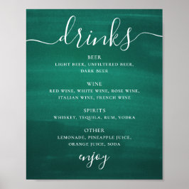Poster Menu bar de bebidas para casamento com guisado ver