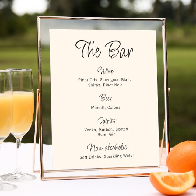Poster Menu Bar de Casamento Manuscrito Quirky (Criador carregado)
