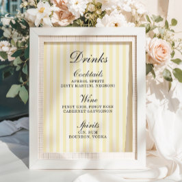 Poster Menu Bar de faixas amarelas suaves