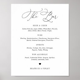 Poster Menu Bar Elegante de Script de Beatrice Negra