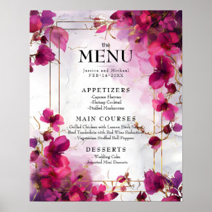 Poster Menu & Beber Encantamento Fuchsia: Cores d'água