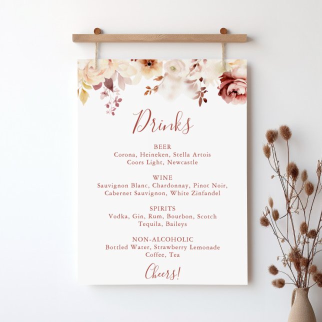 Poster Menu Caligrafia Graceful Floral (Criador carregado)