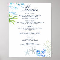 Menu Casamento de Praia de Algas Aquáticas
