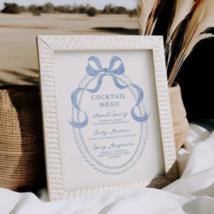 Poster Menu Cocktail de quadro de Arco desenhado com a mã