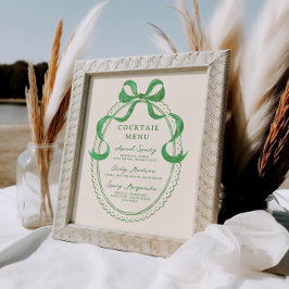 Poster Menu Cocktail de Quadro do Arco Desenho Verde