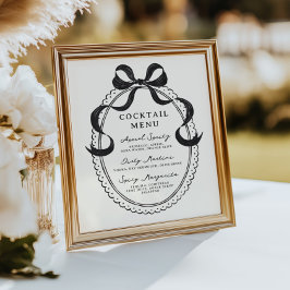 Poster Menu Cocktail do Quadro do Arco Desenhado à Mão Ne