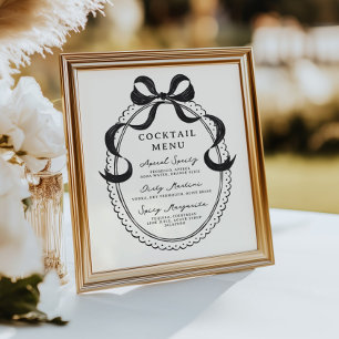 Poster Menu Cocktail do Quadro do Arco Desenhado à Mão Ne