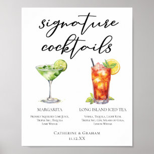 Poster Menu Cocktails da Assinatura do Chá Margarita Long
