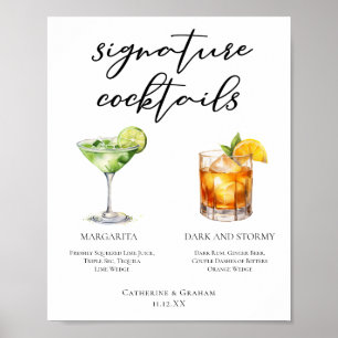 Poster Menu Cocktails de Assinatura Margarita Dark & Stor